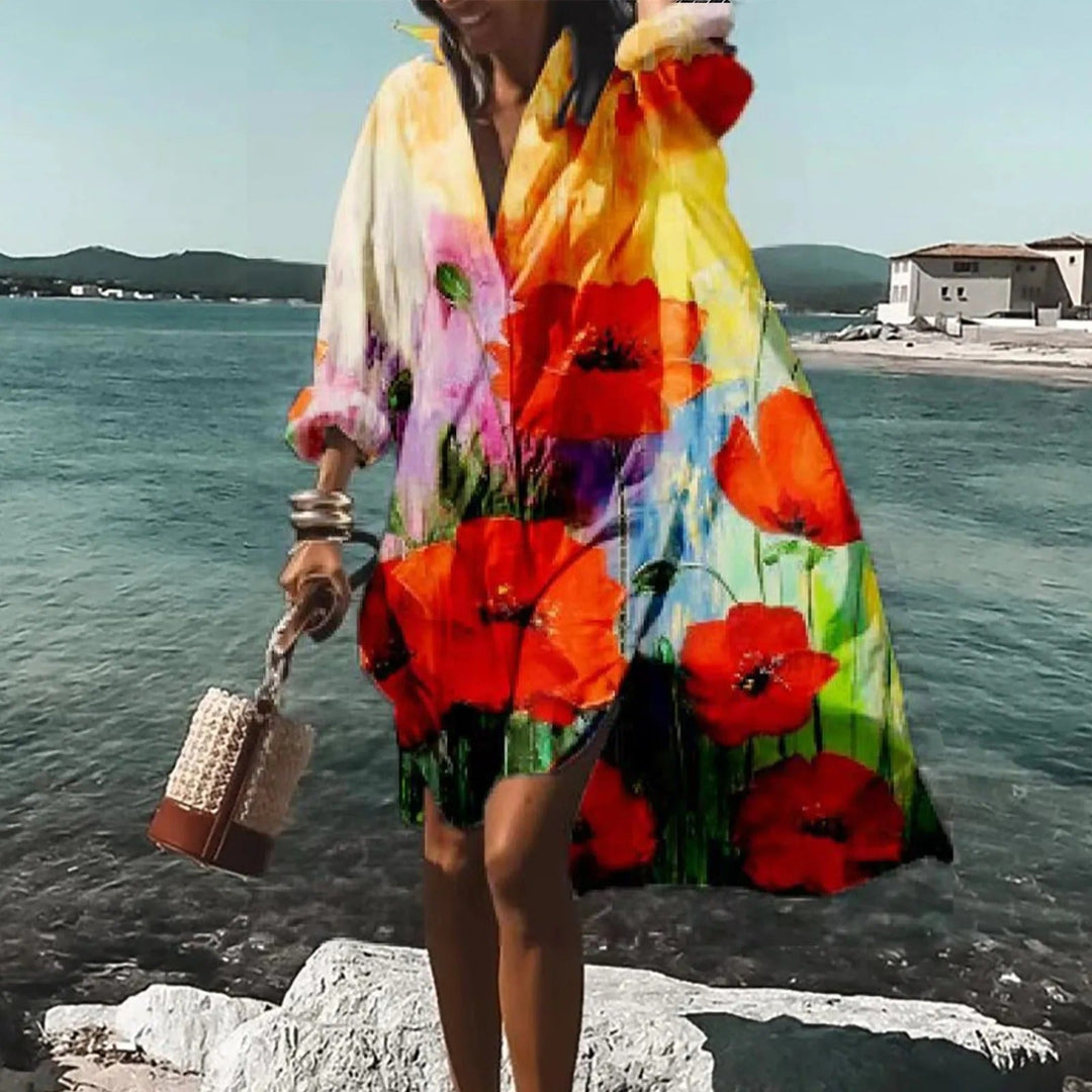 Women's Casual Shirt Summer Dress | Midi