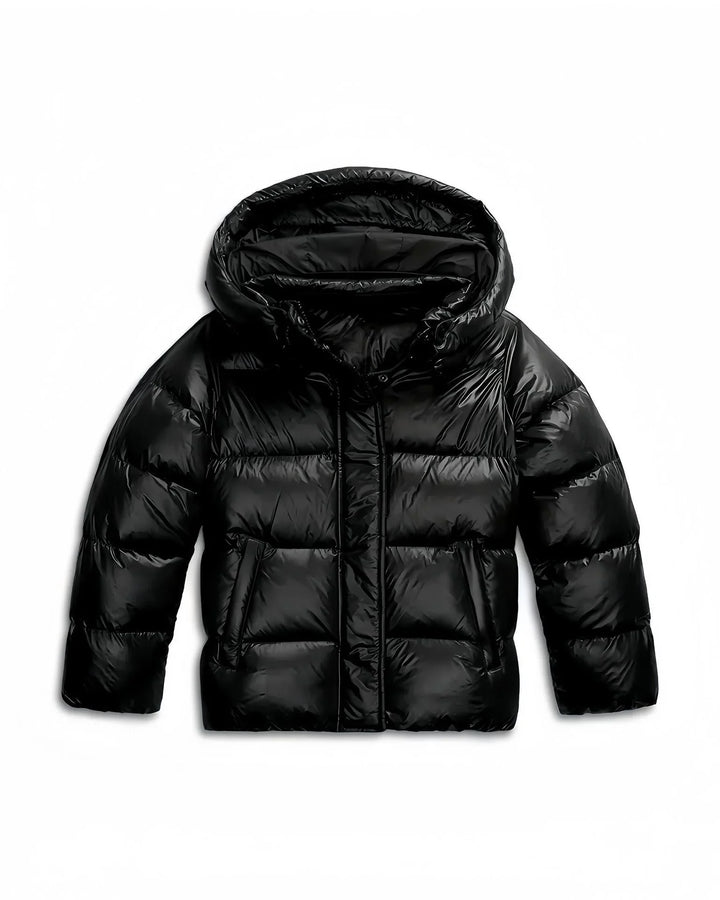 Women's Hooded Zip Up Cropped Puffer Jacket | Winter