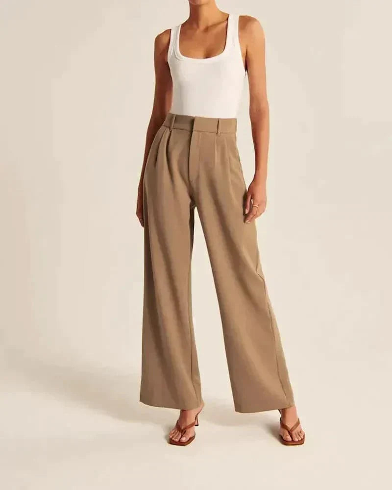 Women's High-Rise Casual Pants | Wide Leg