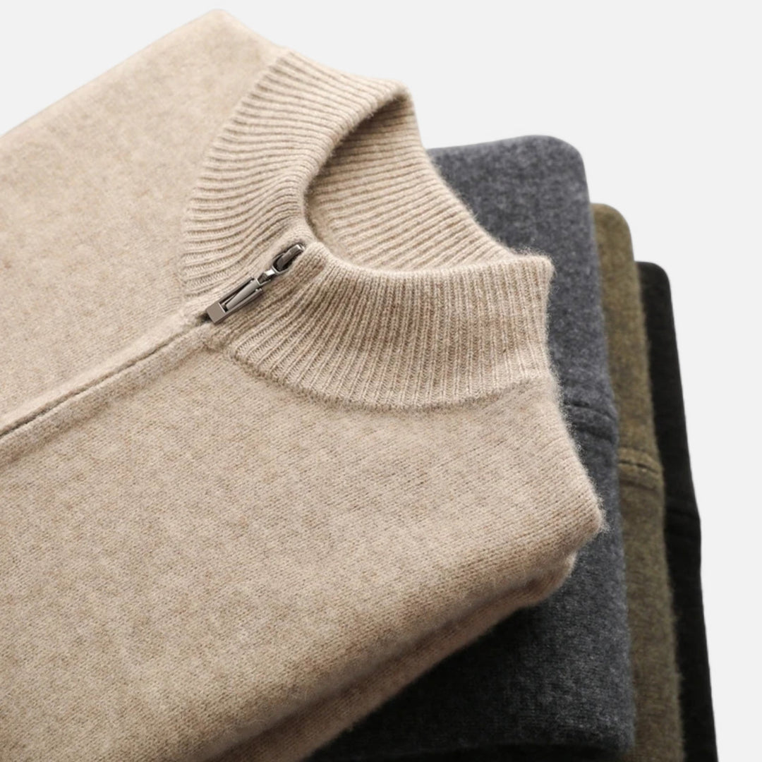 Men’s Zip Up Cardigan | Ribbed
