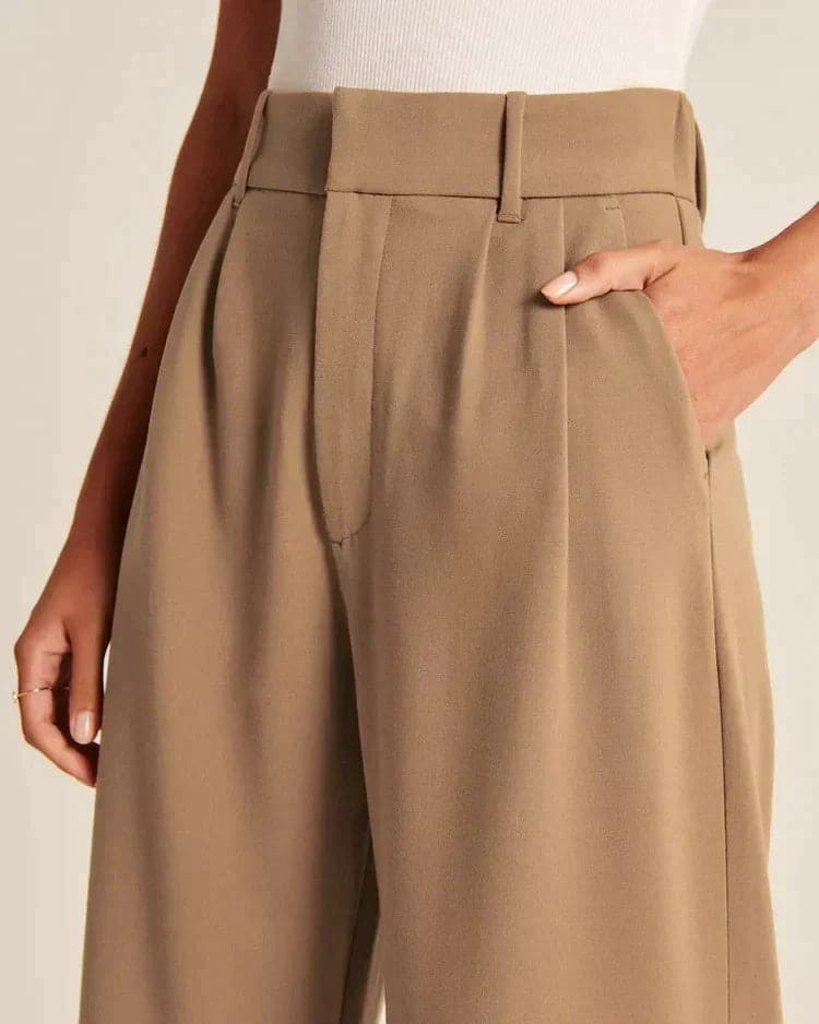 Women's High-Rise Casual Pants | Wide Leg