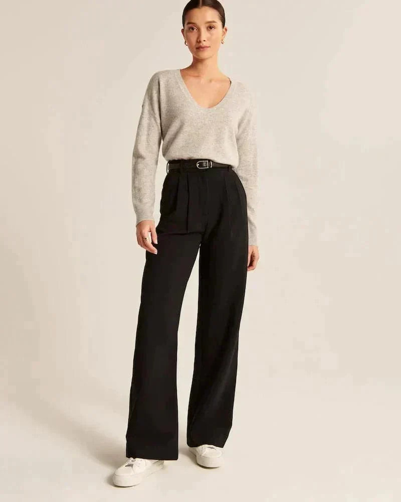 Women's High-Rise Casual Pants | Wide Leg