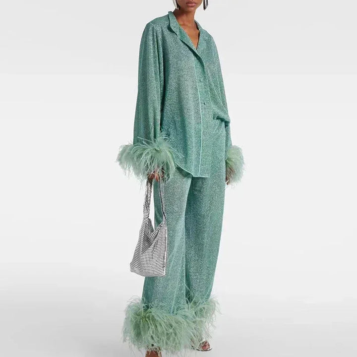 Women's Sparkling Party Fringe Co-Ord Set | Two Piece