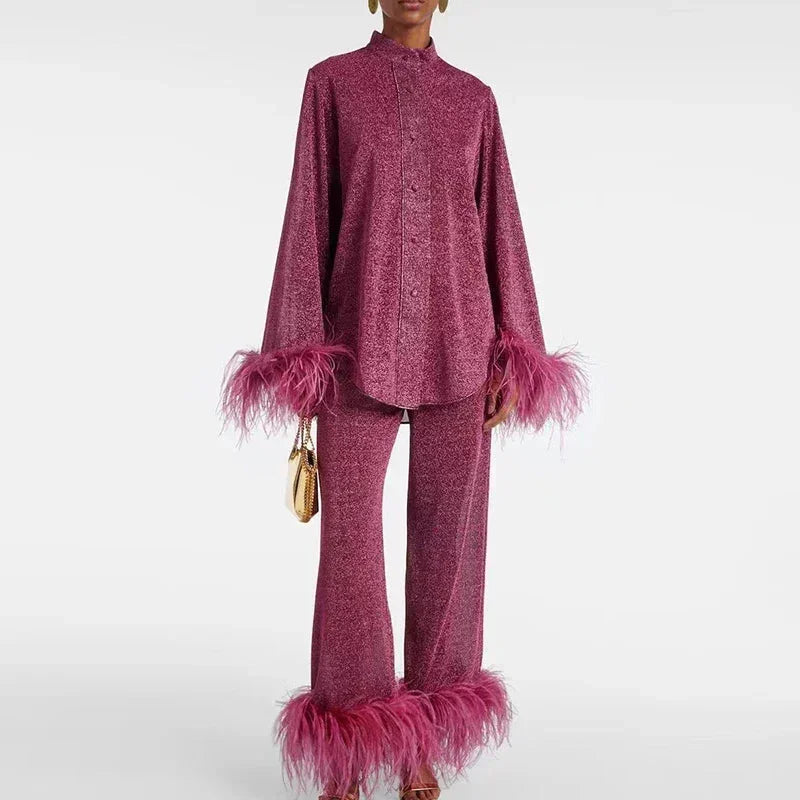 Women's Sparkling Party Fringe Co-Ord Set | Two Piece
