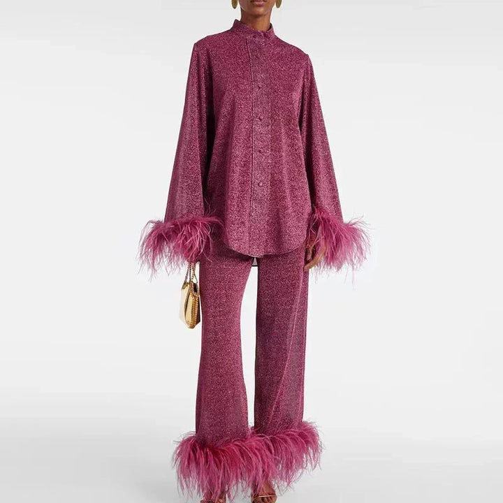 Women's Sparkling Party Fringe Co-Ord Set | Two Piece