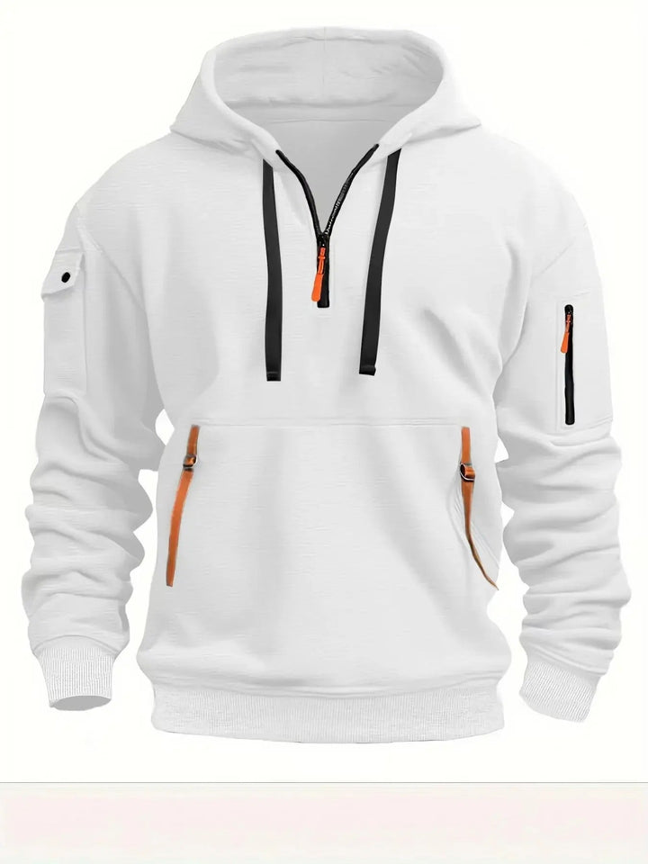 Men's Drawstring Warm Zip Up Hoodie | Winter