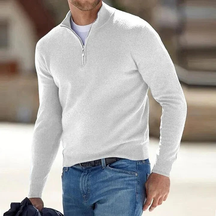 Men's Quarter Zip Knit Sweater | Winter