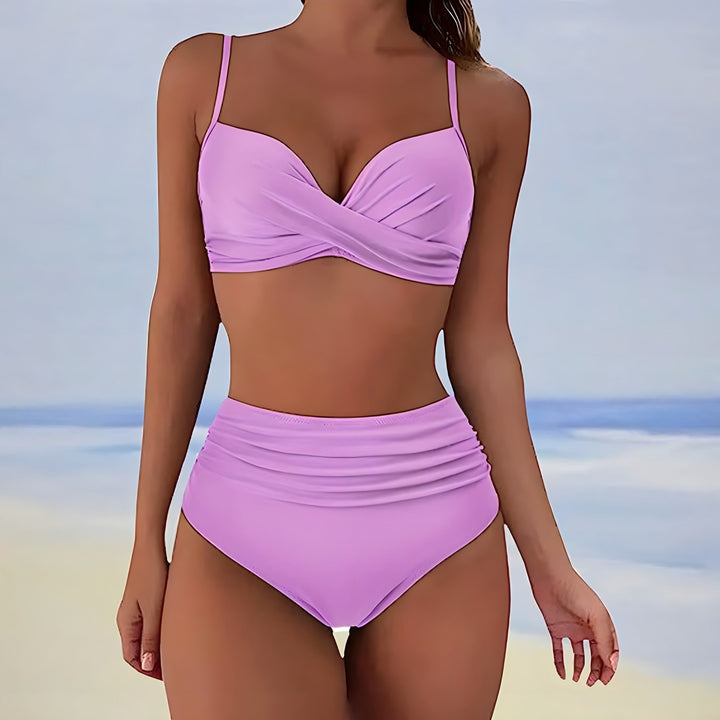 Women’s High Waisted Twist Front Bikini Set | Two Piece
