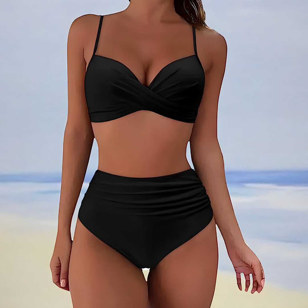 Women’s High Waisted Twist Front Bikini Set | Two Piece