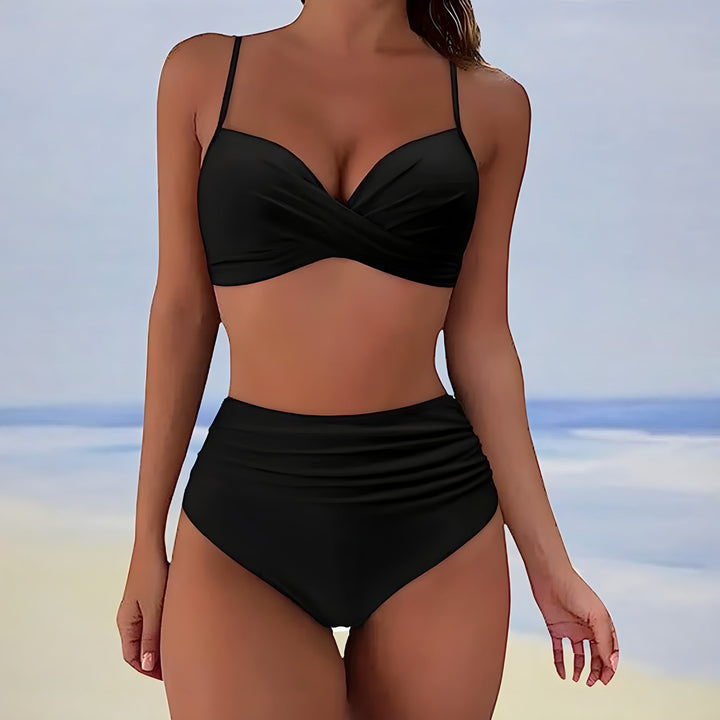 Women’s High Waisted Twist Front Bikini Set | Two Piece