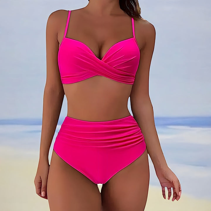 Women’s High Waisted Twist Front Bikini Set | Two Piece