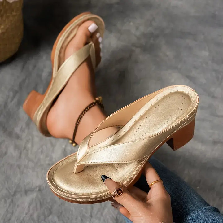 Women’s Heeled Thong Sandals | Slip On