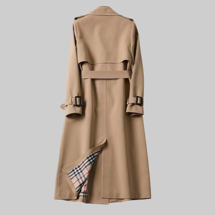 Women’s Belted Long Trench Coat | Double-Breasted