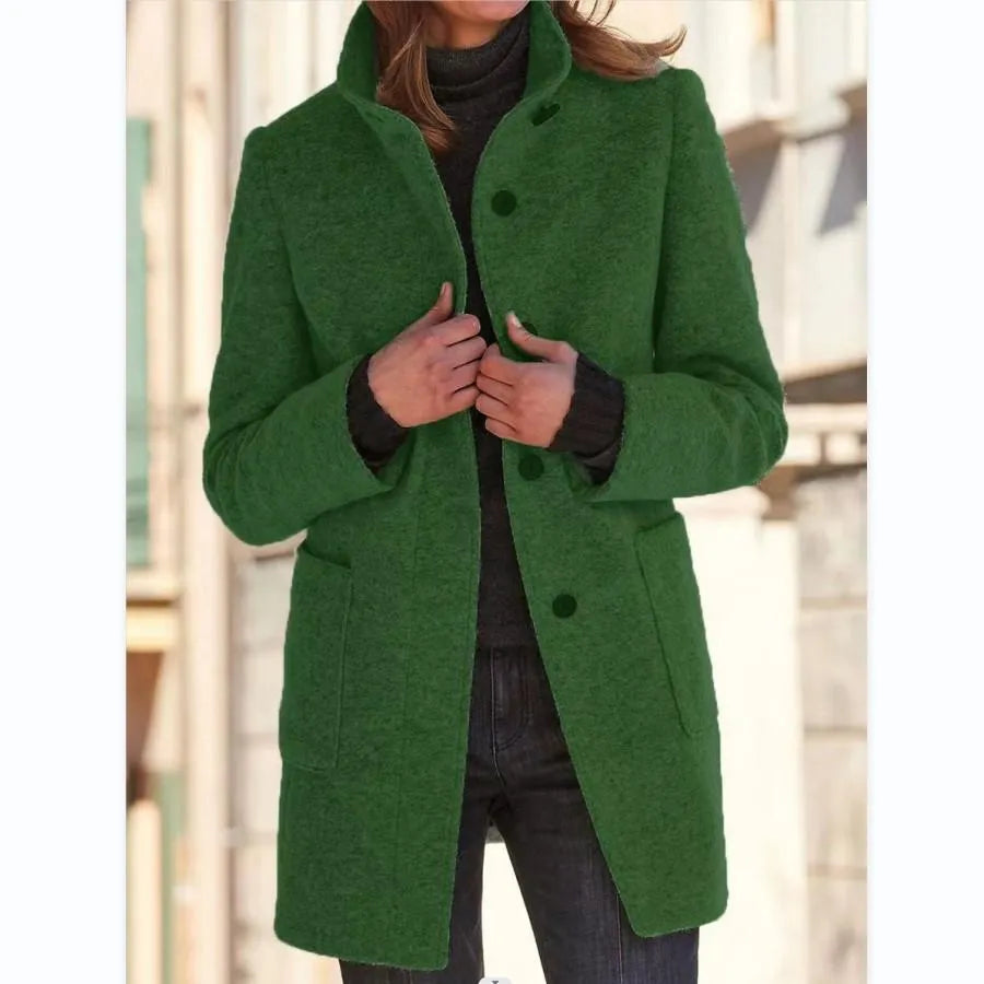 Women's Warm High Neck Long Coat | Winter