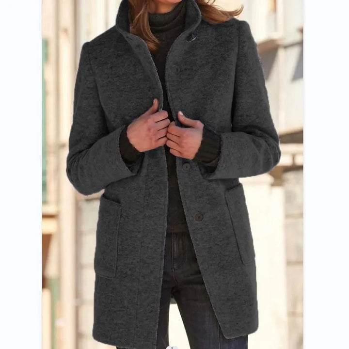 Women's Warm High Neck Long Coat | Winter
