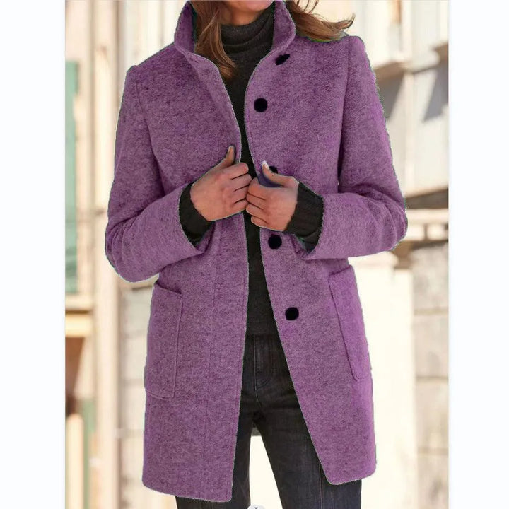 Women's Warm High Neck Long Coat | Winter