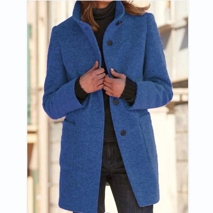 Women's Warm High Neck Long Coat | Winter