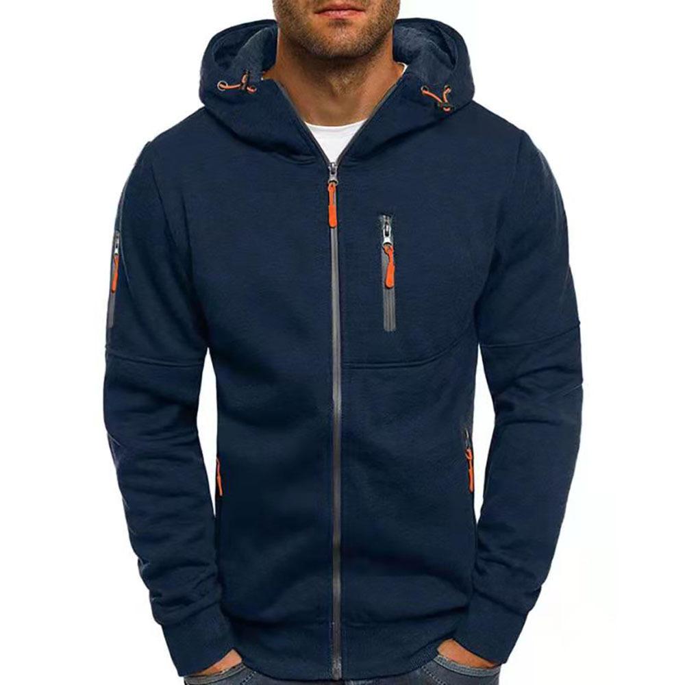 Men's Drawstring Pockets Zip Up Hoodie | Winter