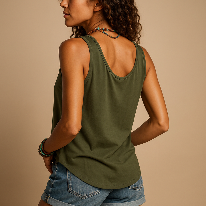 Women’s Casual V Neck Relaxed Fit Sleeveless Tank Top | Summer