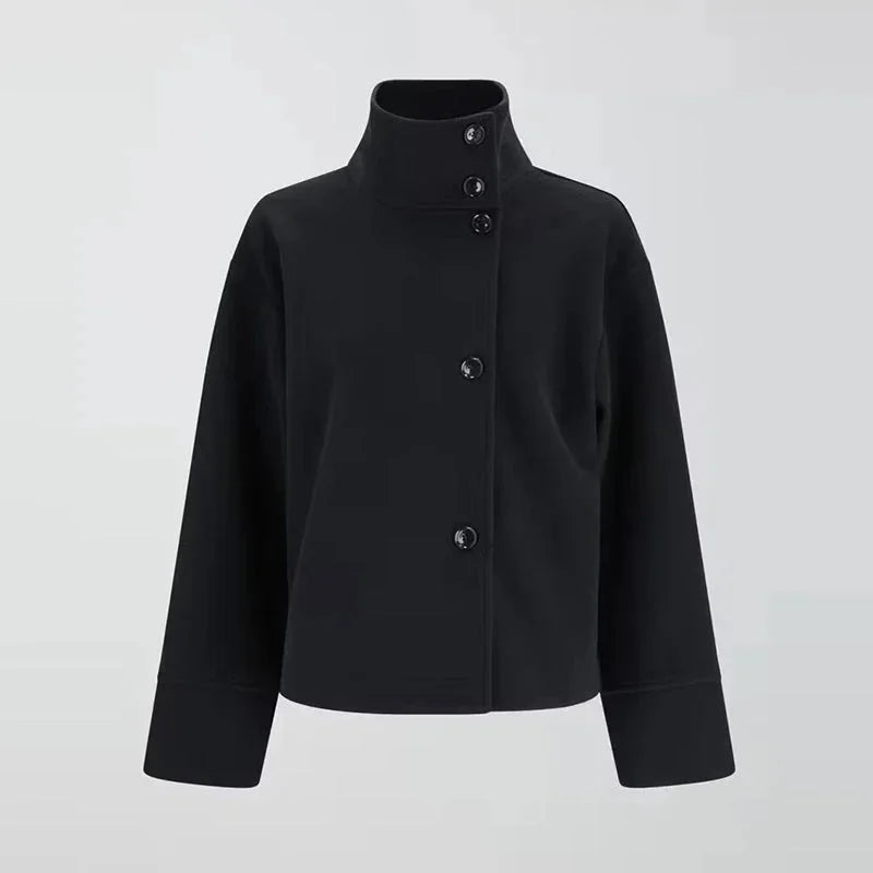 Women's Warm High Neck Cropped Coat | Winter