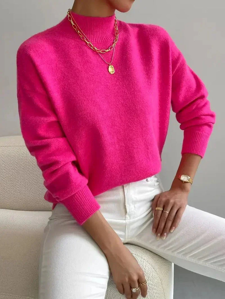 Women's Knitted Jumper | Mock Neck