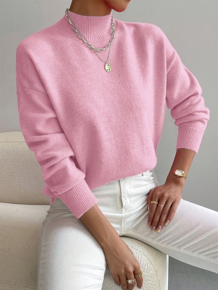 Women's Knitted Jumper | Mock Neck
