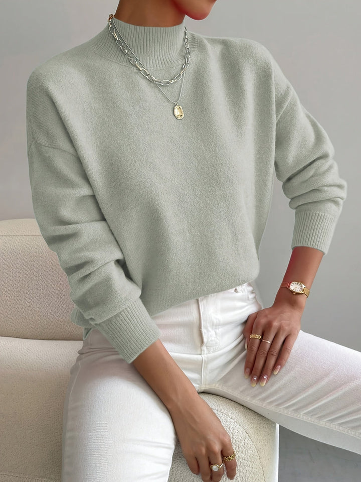 Women's Knitted Jumper | Mock Neck