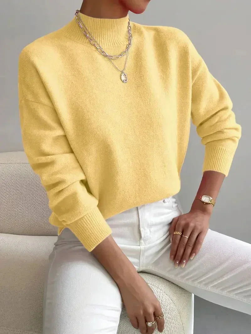 Women's Knitted Jumper | Mock Neck