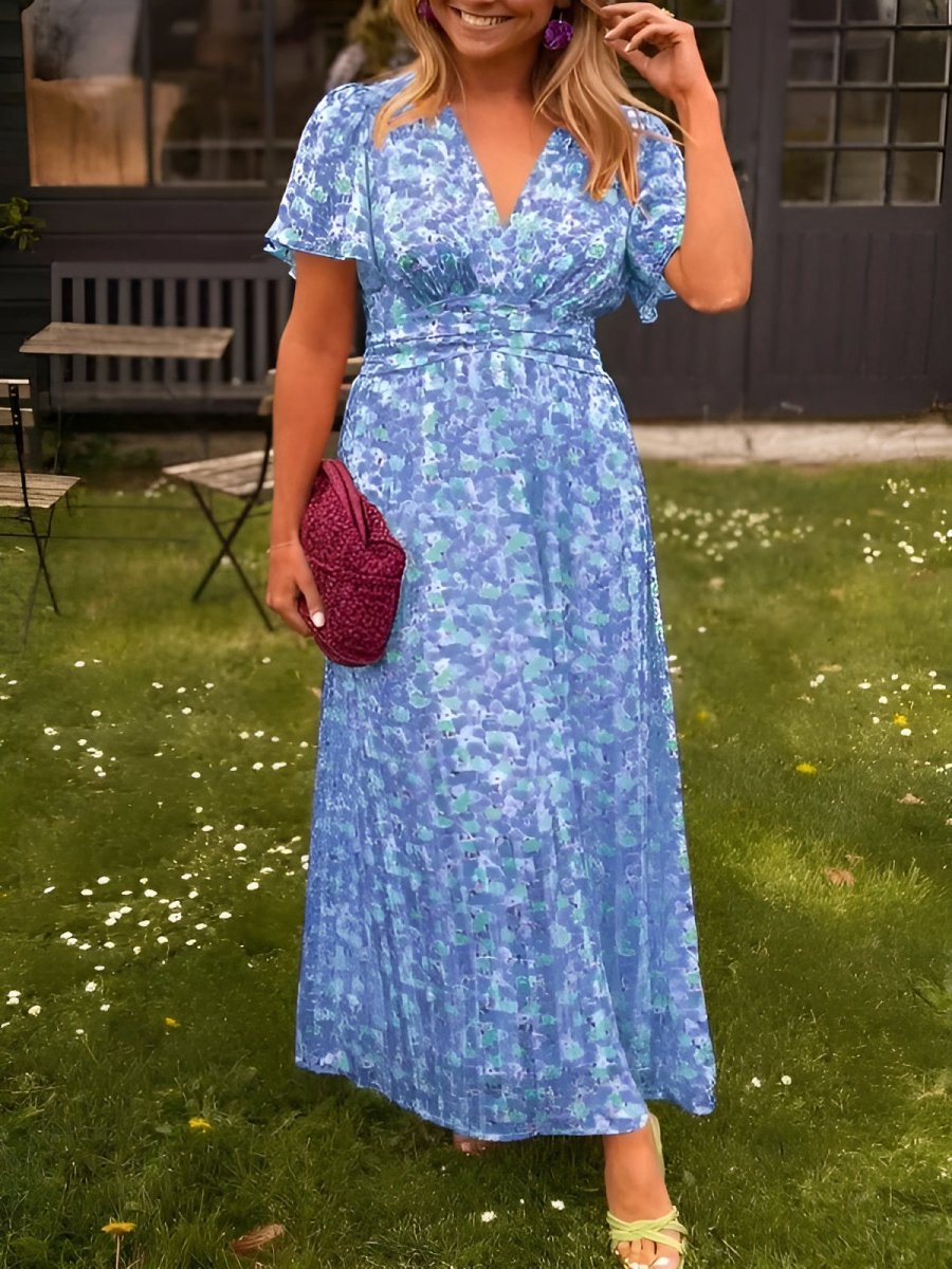Women’s Short Sleeve Floral Dress | Maxi
