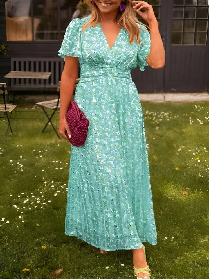 Women’s Short Sleeve Floral Dress | Maxi