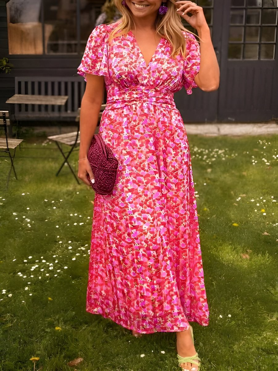 Women’s Short Sleeve Floral Dress | Maxi