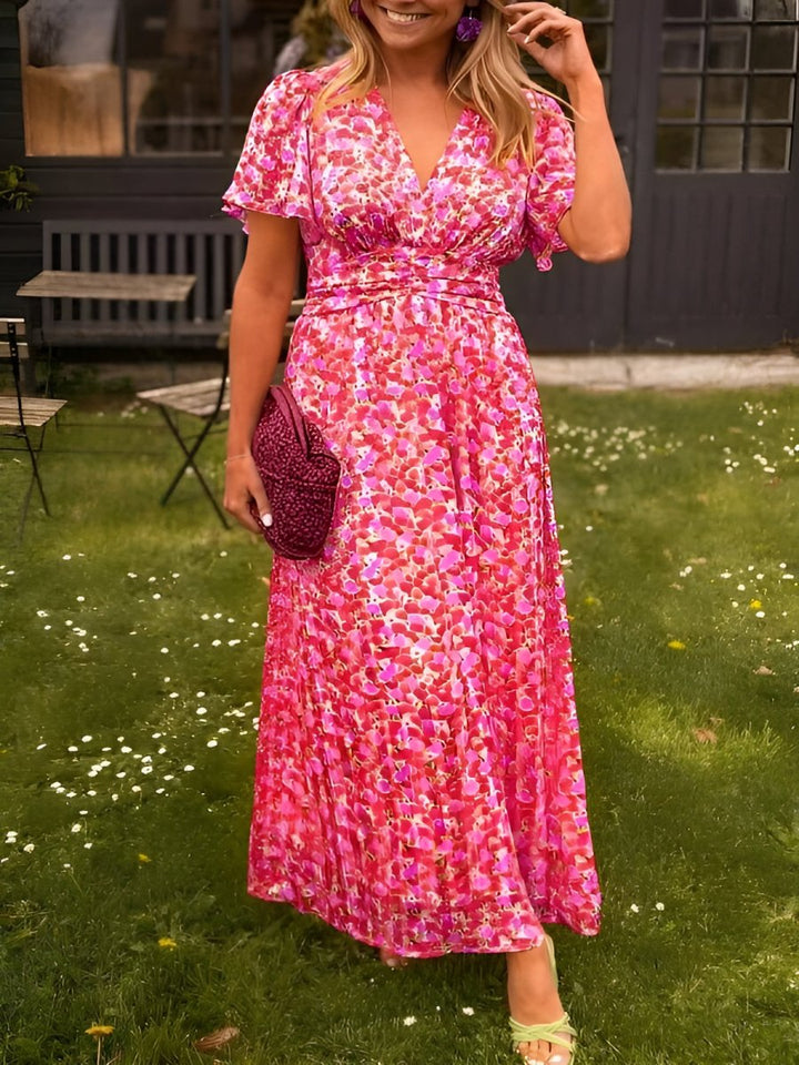 Women’s Short Sleeve Floral Dress | Maxi