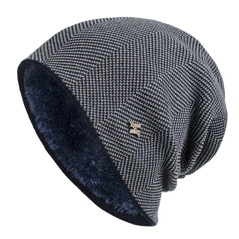 Men's Fur Knit Beanie Hat | Winter