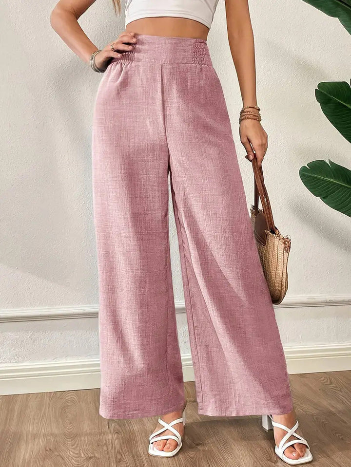 Women's Smocked Summer Trousers | Wide Leg