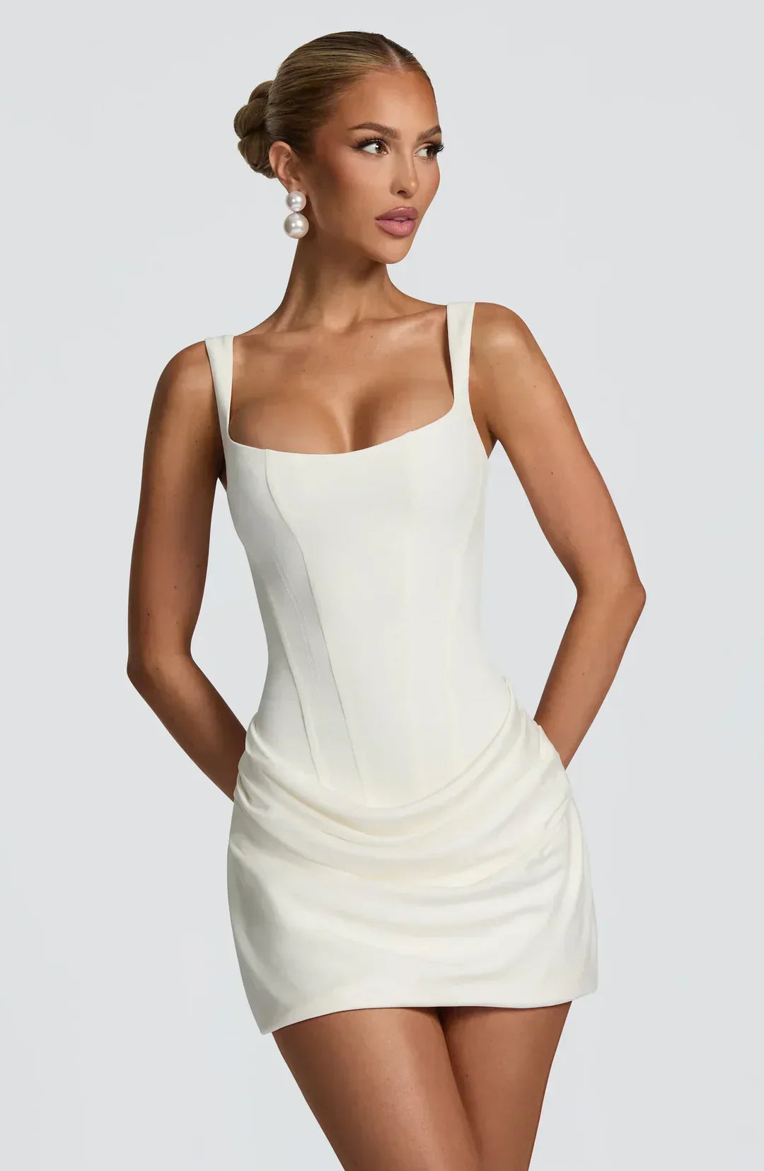 Women's Elegant Corset Style Draped Party Dress | Mini