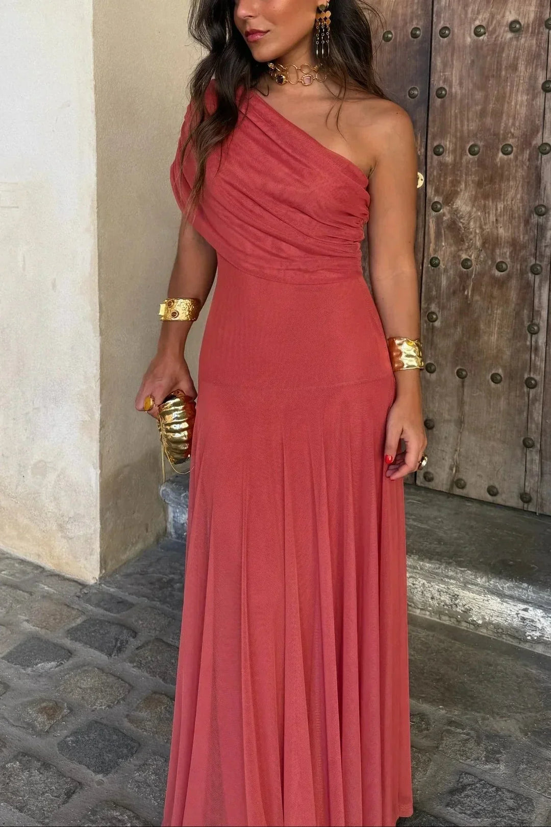 Women's Off Shoulder Wedding Guest Evening Dress | Maxi