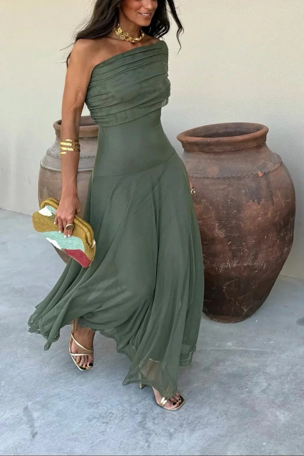 Women's Off Shoulder Wedding Guest Evening Dress | Maxi