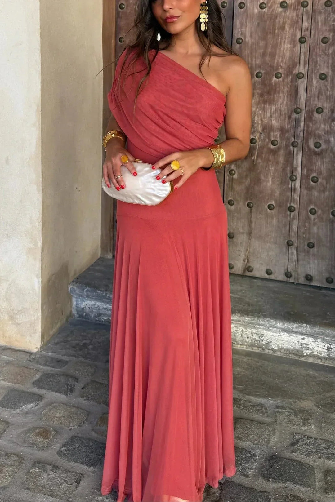 Women's Off Shoulder Wedding Guest Evening Dress | Maxi