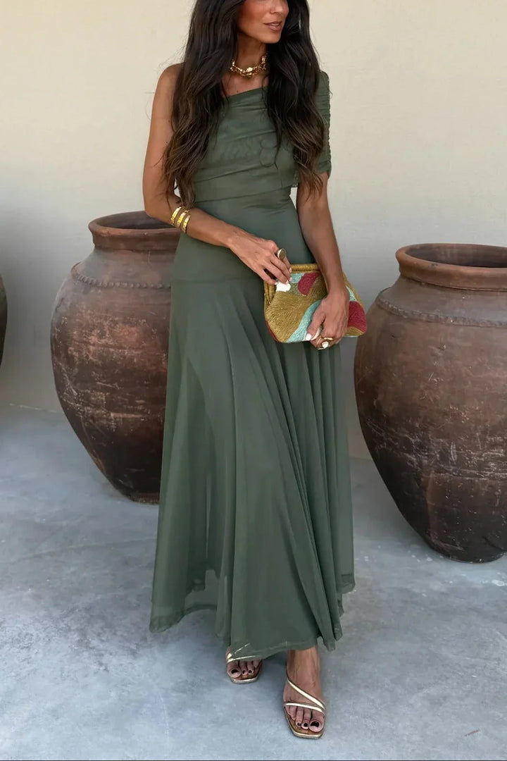 Women's Off Shoulder Wedding Guest Evening Dress | Maxi