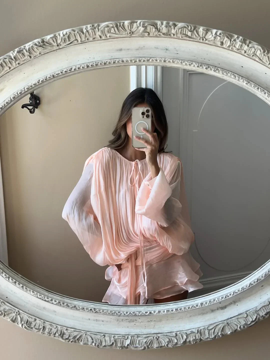 Women's Elegant Puff Sleeve Pleated Dress | Mini