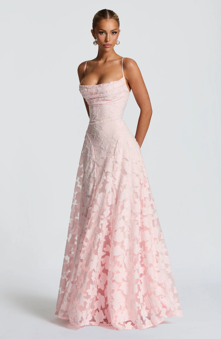 Women's Elegant Wedding Guest Spaghetti Strap Dress | Maxi