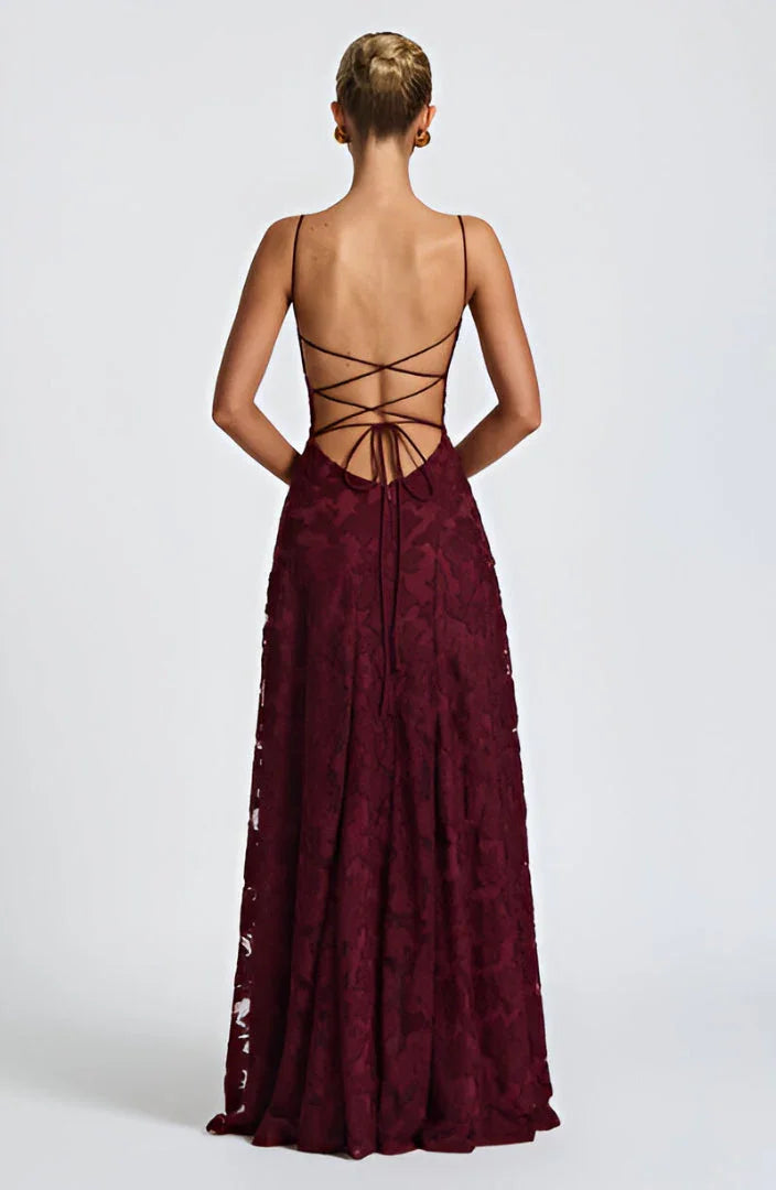 Women's Elegant Wedding Guest Spaghetti Strap Dress | Maxi