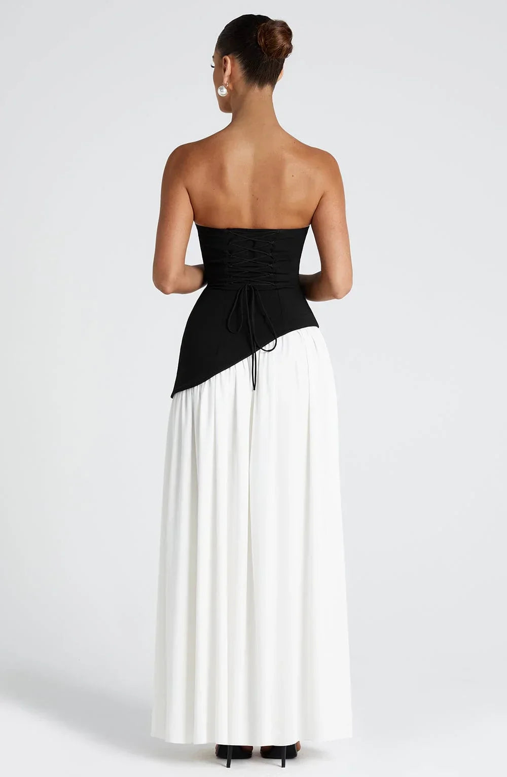 Women's Elegant Prom Asymmetrical Cut Slit Dress with Neck Scarf | Maxi