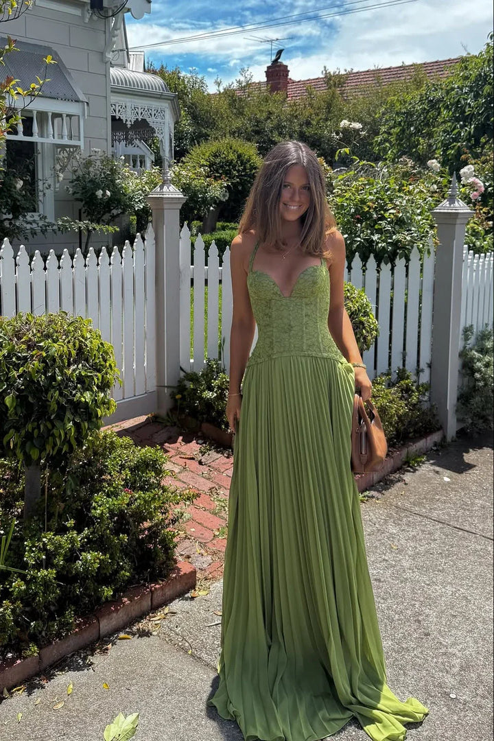 Women's Elegant Wedding Guest Pleated Dress | Maxi