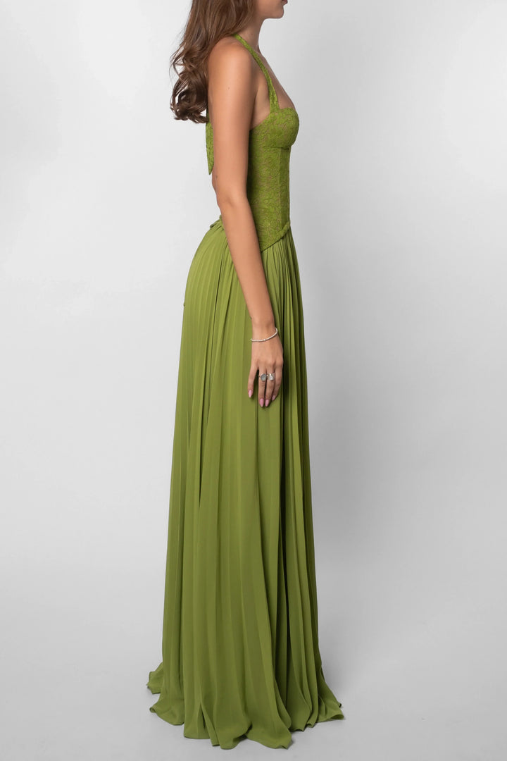 Women's Elegant Wedding Guest Pleated Dress | Maxi