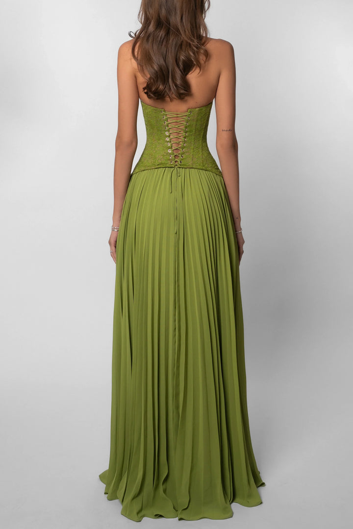Women's Elegant Wedding Guest Pleated Dress | Maxi
