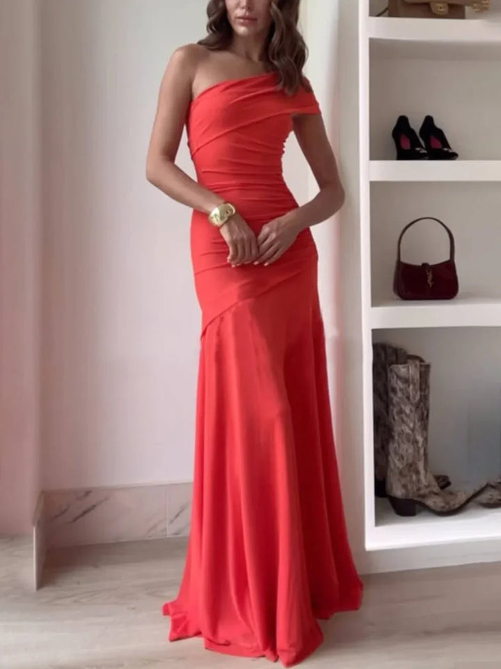 Women's Elegant One Shoulder Formal Dress | Maxi