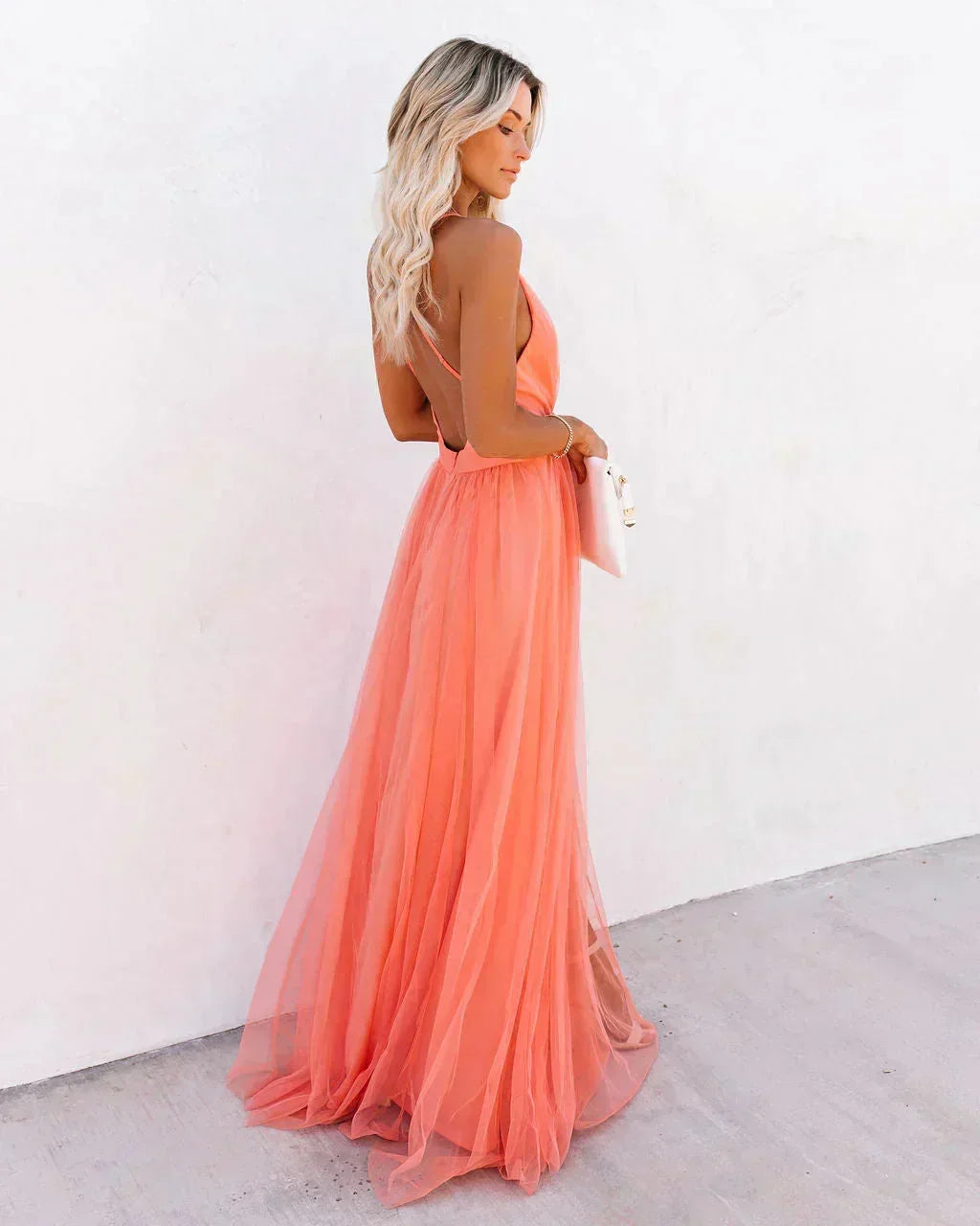 Women's Evening Plunging Neck Summer Dress | Maxi