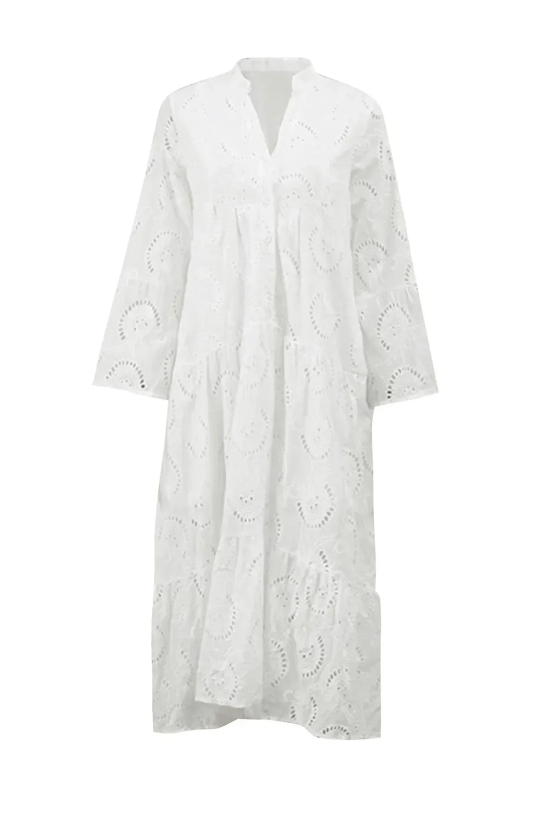 Women's Summer Notch Button Neck Vacation Dress | Maxi