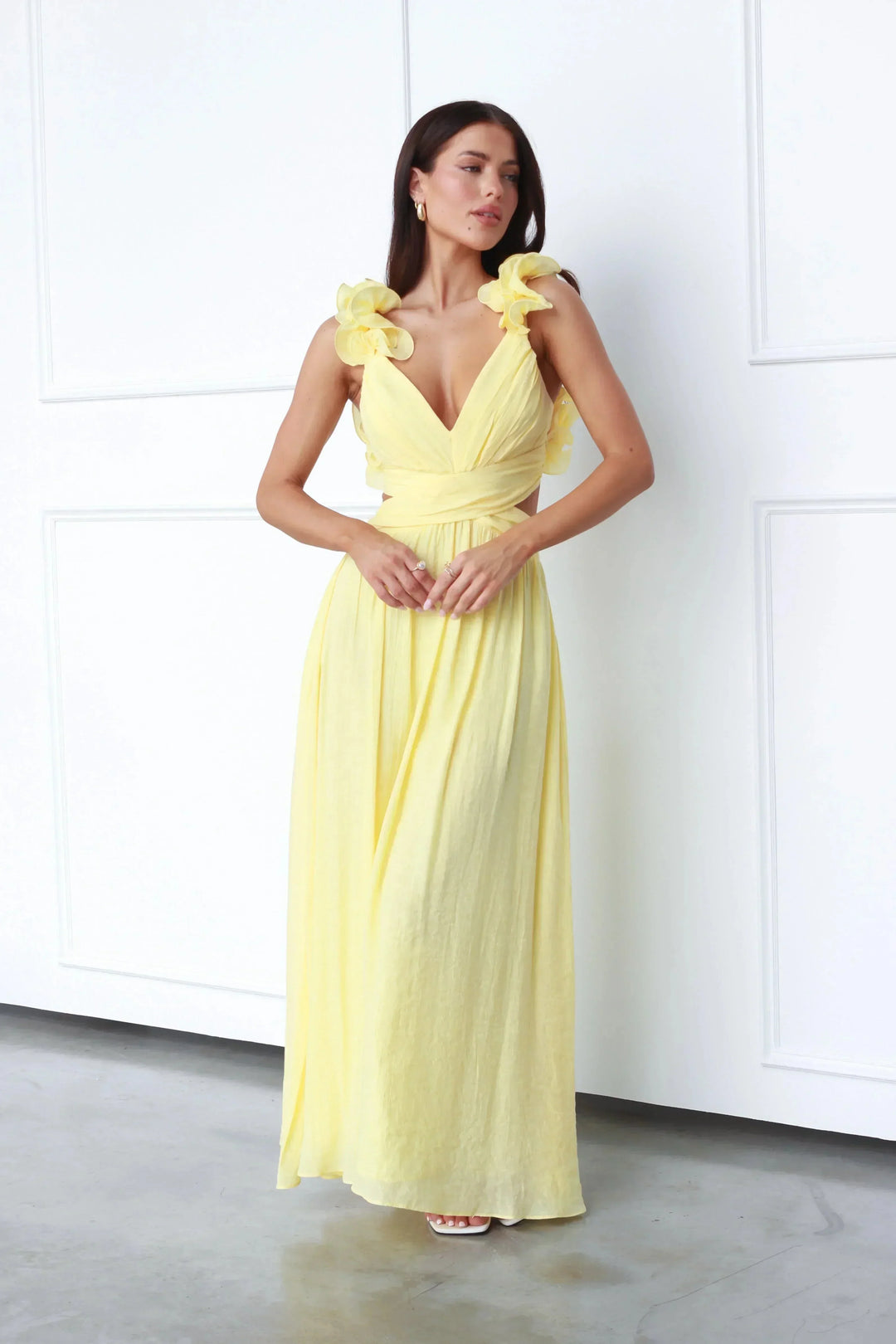 Women's Elegant Summer Ruffle Strap Dress | Maxi